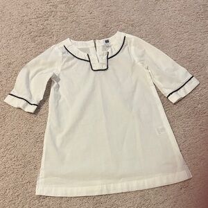 Janie and Jack White Swim Coverup with Black Trim